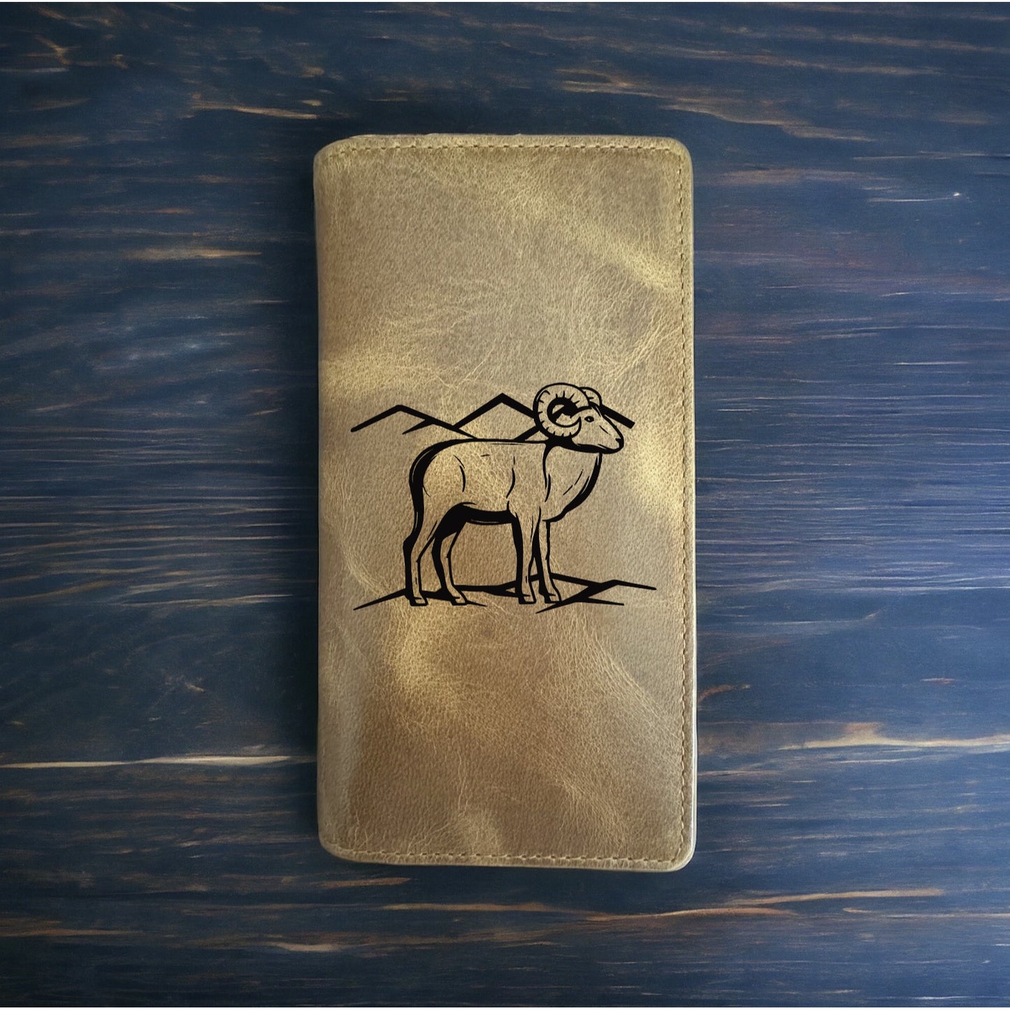 Bighorn Sheep Rodeo Wallet Cowboy Western Buffalo Leather Ram Outdoor Wild NEW