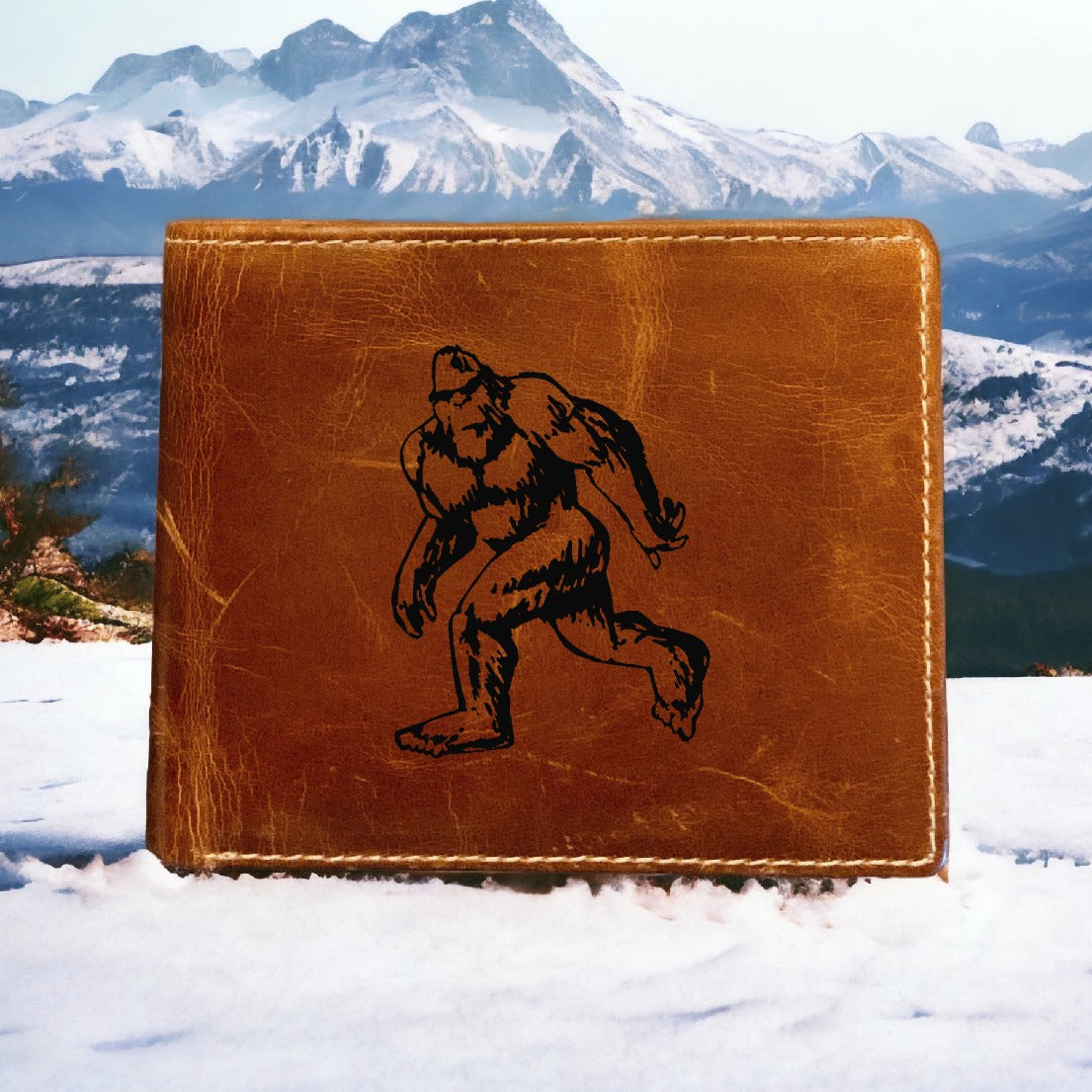 Bigfoot Leather Wallet Bifold Premium Quality Buffalo Outdoor Travel NEW