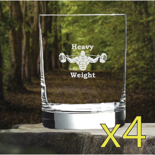 Heavy Weight Whiskey Glasses x4 Double 14 Oz Premium Old Fashioned Workout NEW