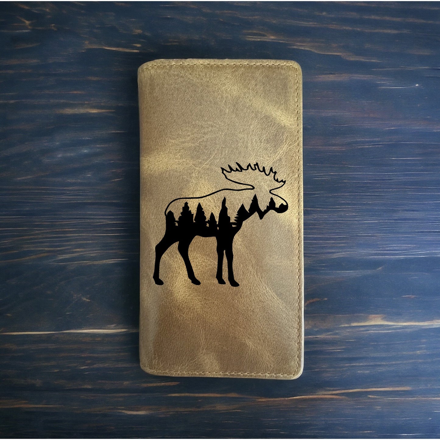 Moose Rodeo Wallet Cowboy Western Buffalo Leather Premium Animal Wild Forest NEW