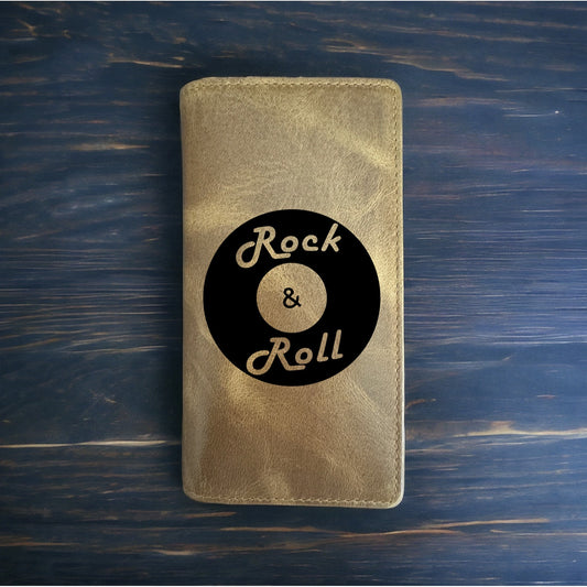 Rock & Roll Rodeo Wallet Cowboy Western Buffalo Leather Premium Record Music NEW