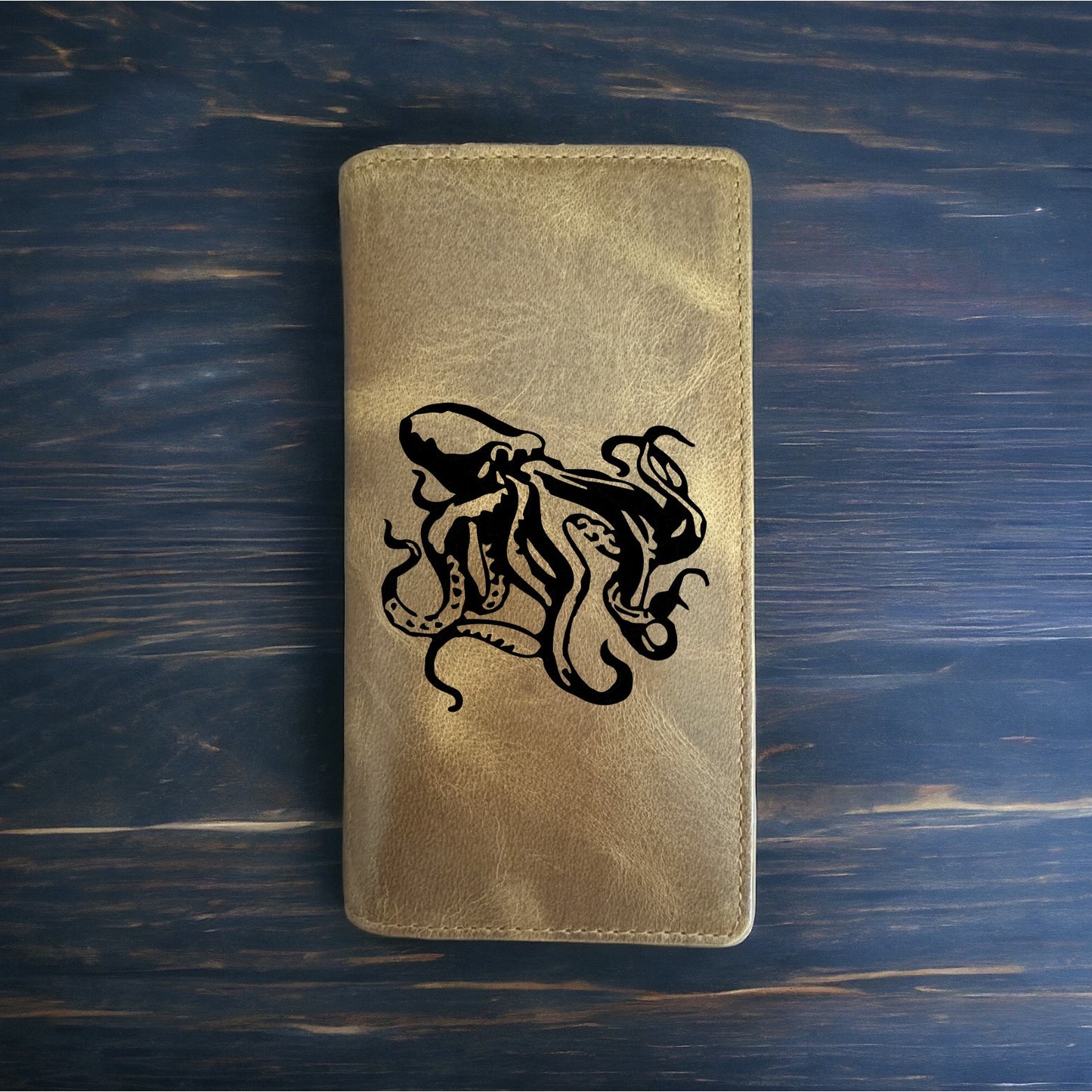 Octopus Rodeo Wallet Cowboy Western Buffalo Leather Premium Animal Ocean NEW