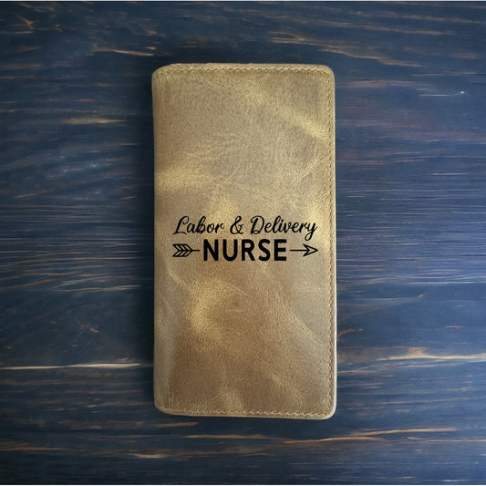 Labor Delivery Nurse Rodeo Wallet Cowboy Western Buffalo Leather Premium NEW