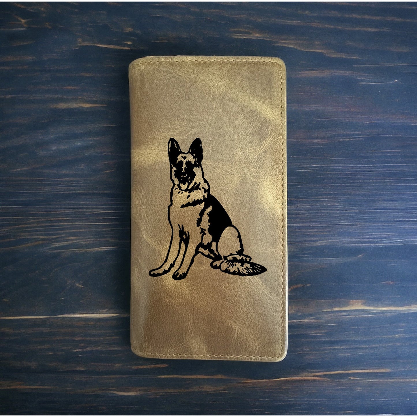 German Shepherd Rodeo Wallet Cowboy Western Buffalo Leather Premium Dog Pet NEW