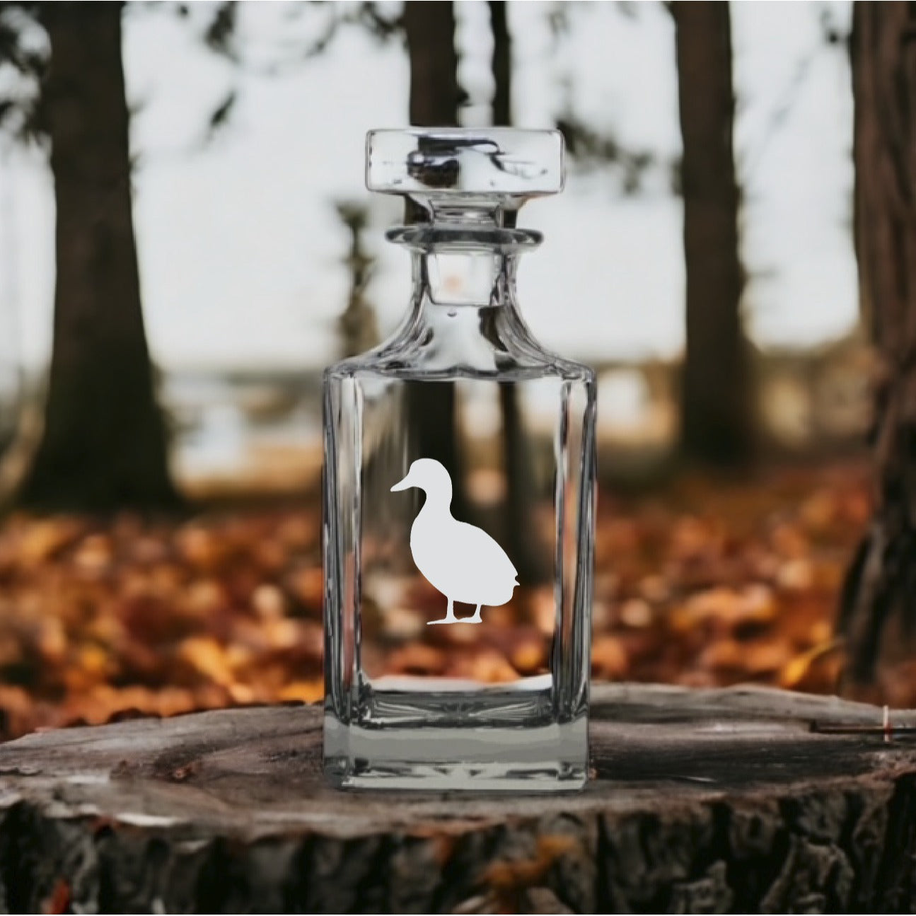 Duck Shape Decanter 26 Oz Bourbon Whiskey Premium Glass Personalize Animal NEW