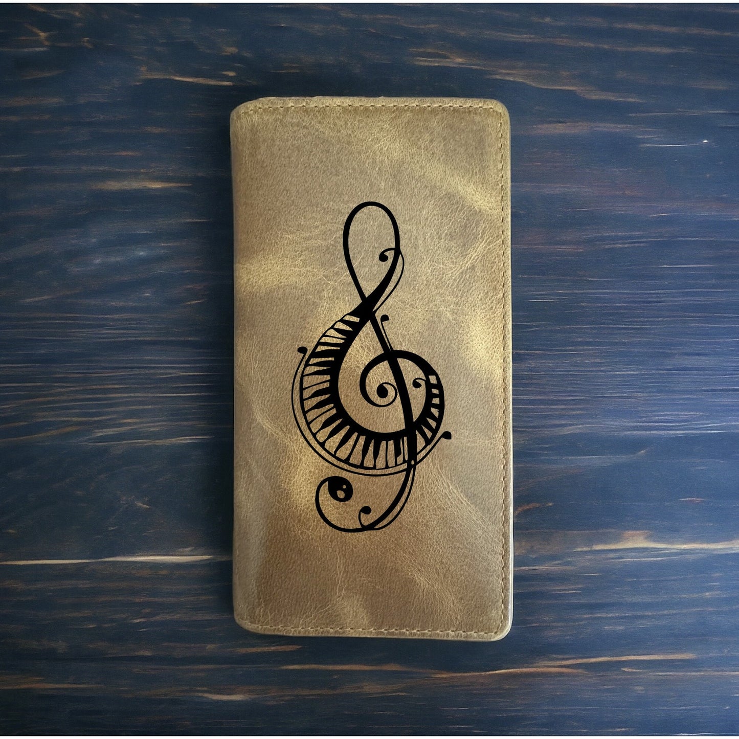 Music Note Rodeo Wallet Cowboy Western Buffalo Leather Premium Keys Song NEW