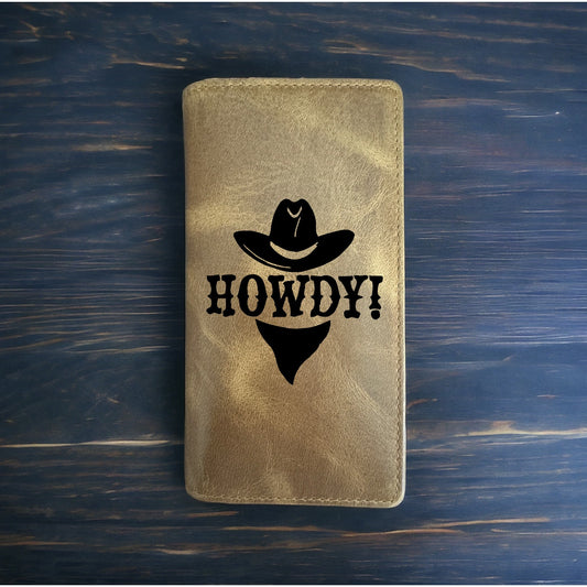 Howdy Rodeo Wallet Cowboy Western Buffalo Leather Premium Cowboy Hat Country NEW