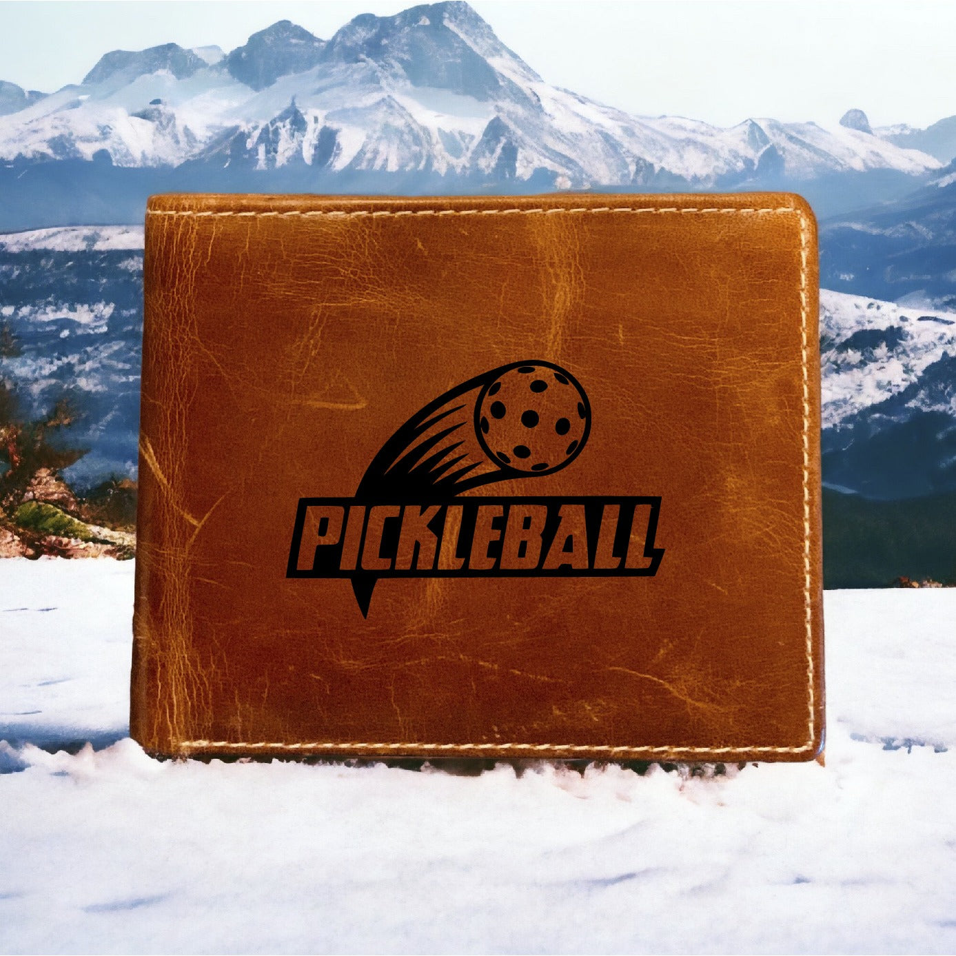 Pickleball Leather Wallet Bifold Premium Quality Buffalo Sport NEW