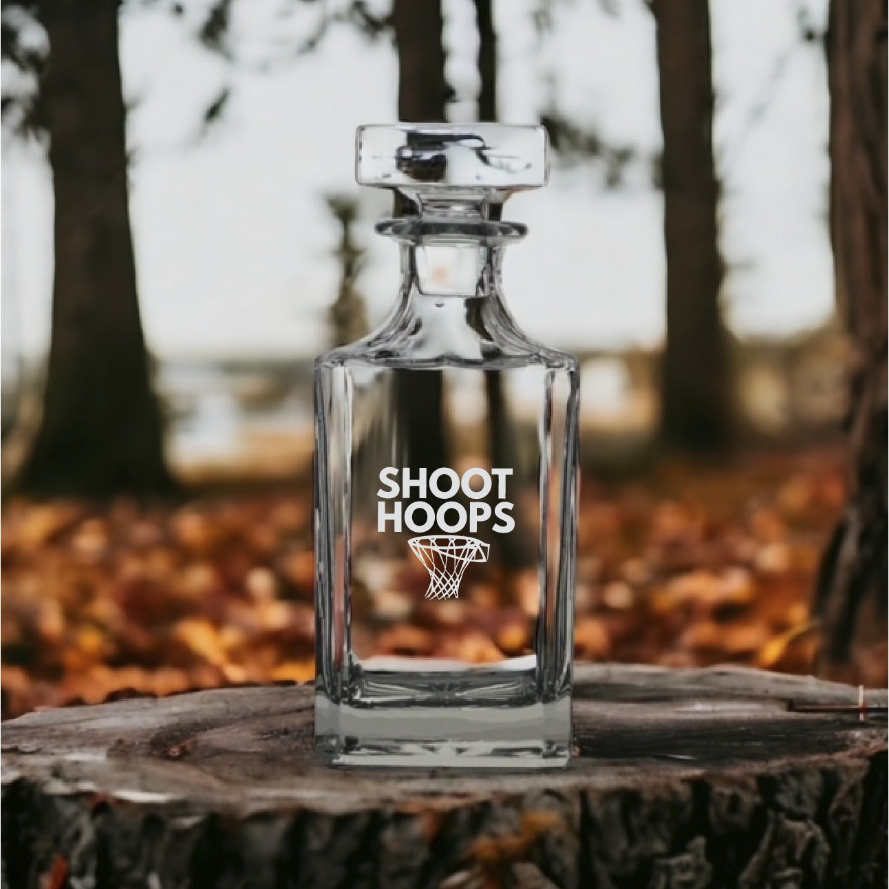 Shoot Hoops Decanter 26 Oz Bourbon Whiskey Premium Glass Personalize Sports NEW