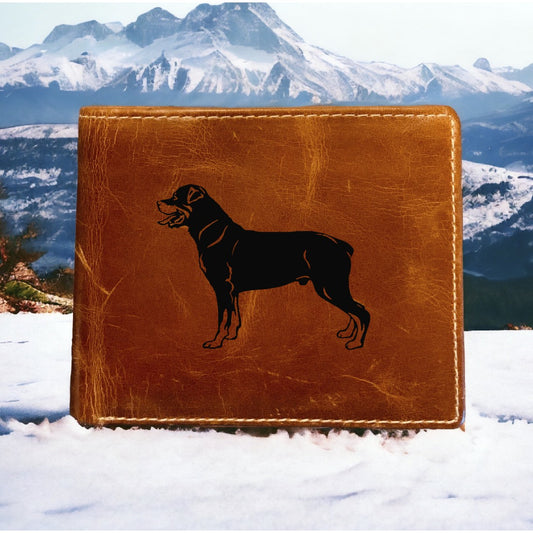 Rottweiler Leather Wallet Bifold Premium Quality Buffalo Dog Animal Pet NEW