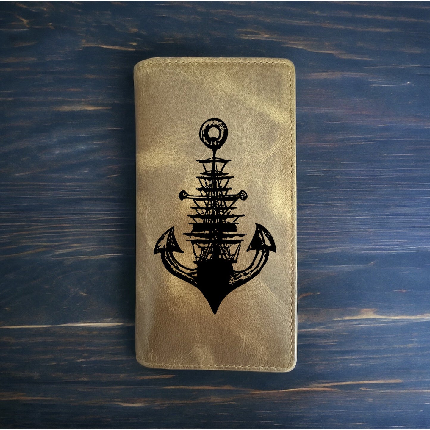 Ship Anchor Rodeo Wallet Cowboy Western Buffalo Leather Premium Nautical NEW