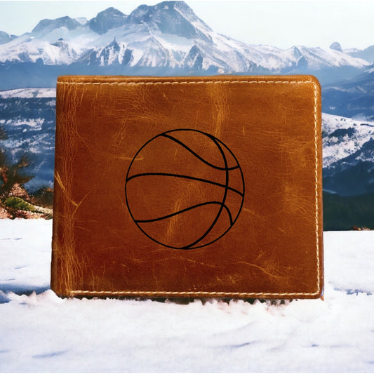 Basketball Leather Wallet Bifold Premium Quality Buffalo Sport Hoops NEW