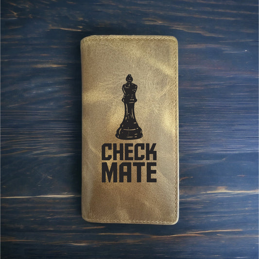 Check Mate Rodeo Wallet Cowboy Western Buffalo Leather Premium Chess Game NEW