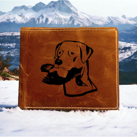 Duck Dog Leather Wallet Bifold Premium Quality Buffalo Hunting Outdoor Bird NEW