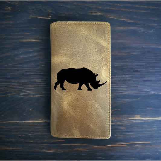 Rhino Rodeo Wallet Cowboy Western Buffalo Leather Premium Animal Wild Nature NEW