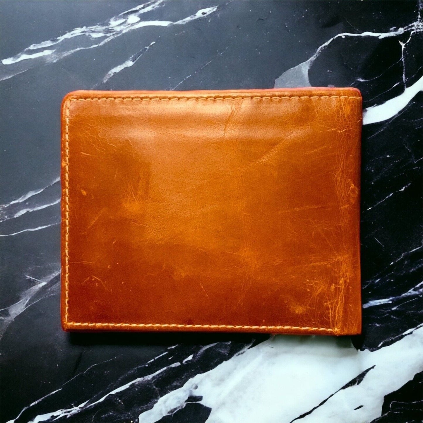 Shell Leather Wallet Bifold Premium Quality Buffalo Ocean Beach Sand NEW