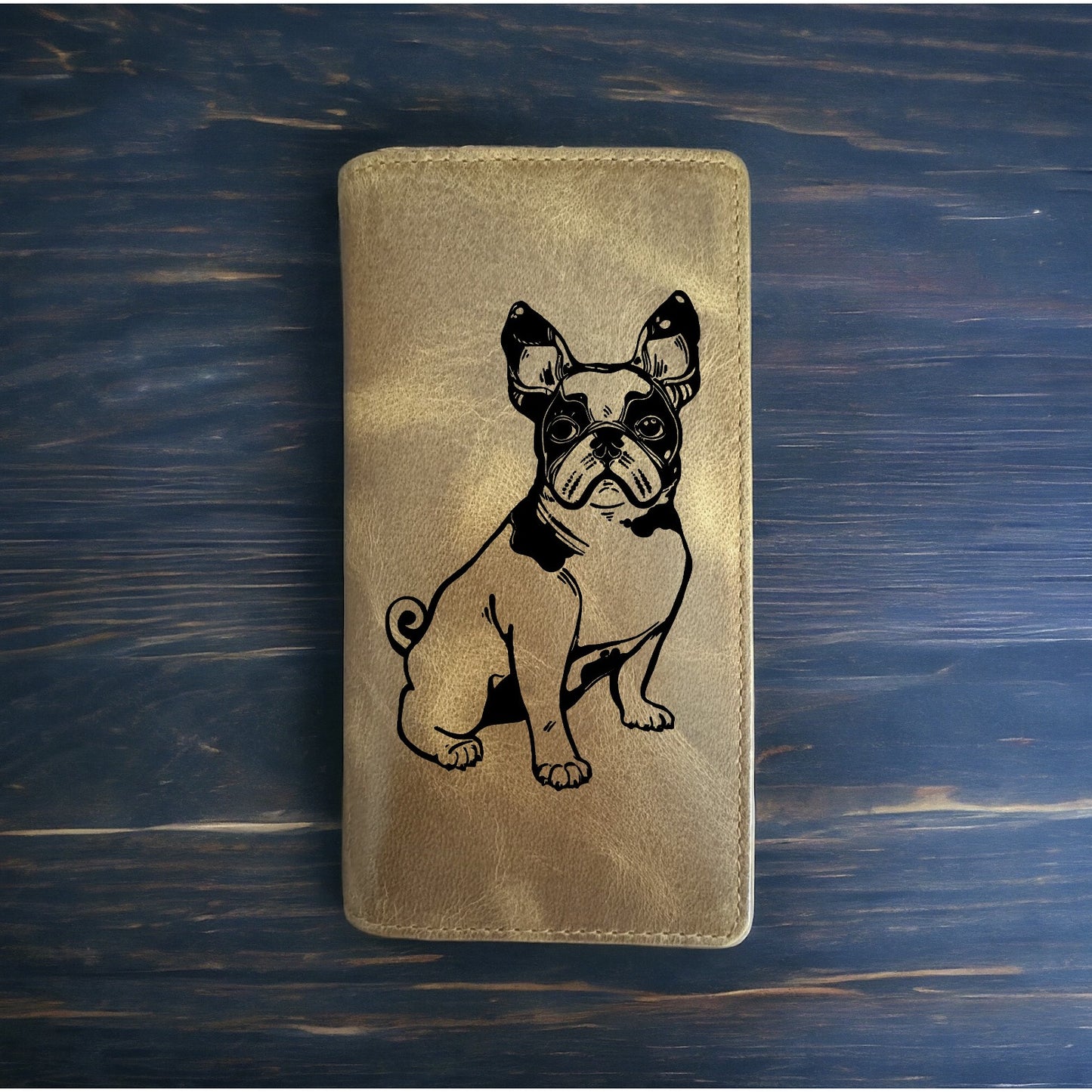 French Bulldog Rodeo Wallet Cowboy Western Buffalo Leather Premium Animal NEW