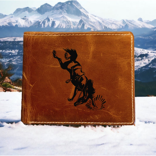 Bucking Bronco Leather Wallet Bifold Premium Quality Buffalo NEW