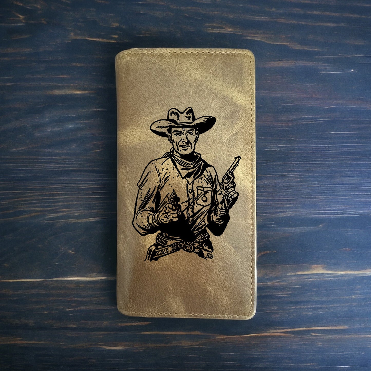 Cowboy Rodeo Wallet Cowboy Western Buffalo Leather Retro Vintage Movie Film NEW