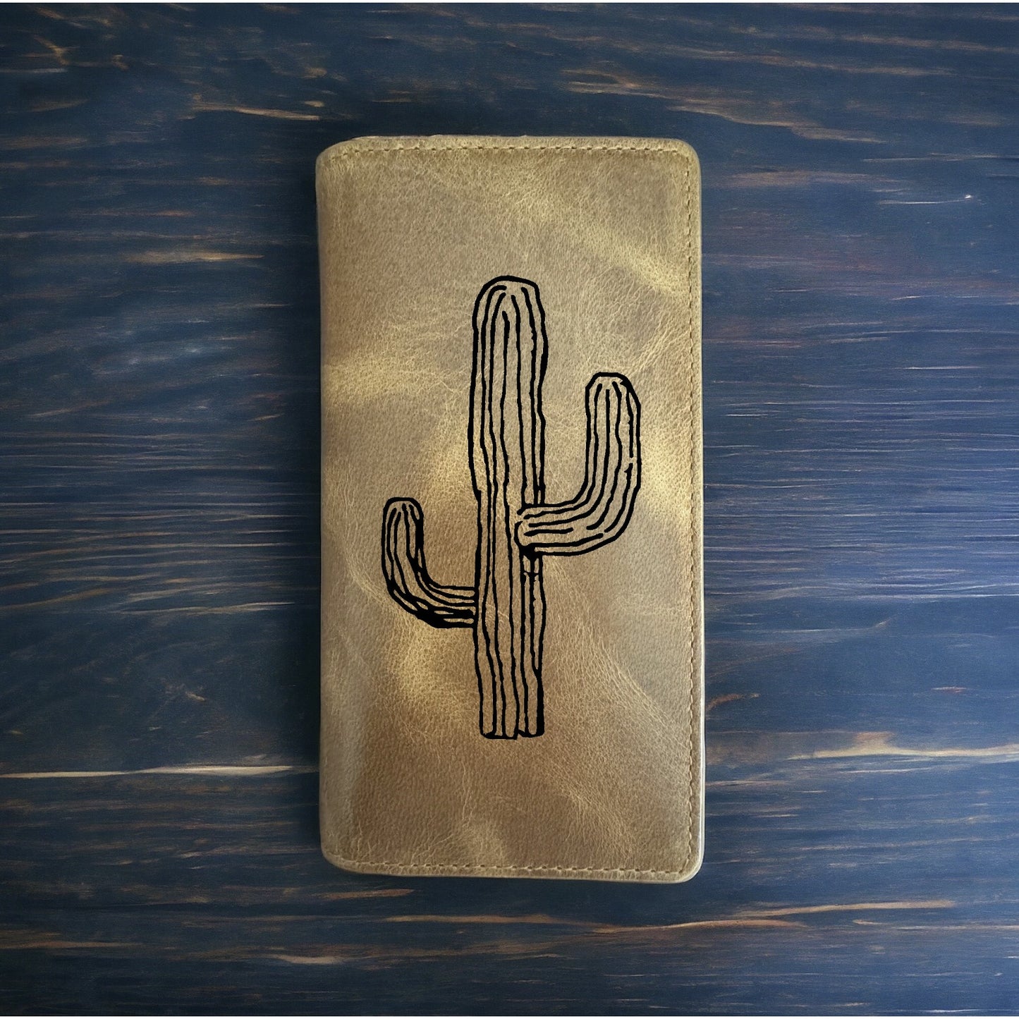 Cactus Rodeo Wallet Cowboy Western Buffalo Leather Premium Plant Desert NEW