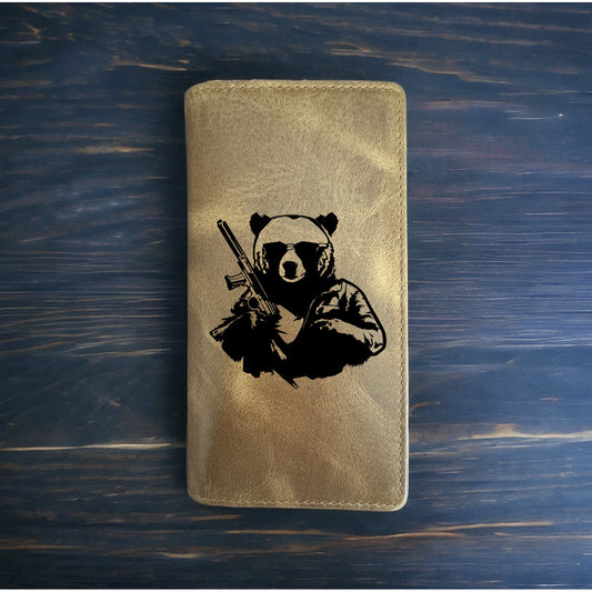 Panda Gangster Rodeo Wallet Cowboy Western Buffalo Leather Premium Animal NEW