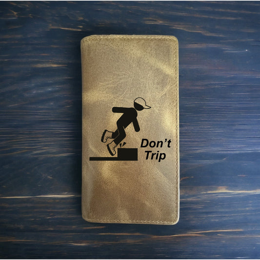 Don't Trip Rodeo Wallet Cowboy Western Buffalo Leather Premium Work Funny NEW