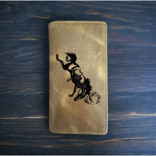 Bronco Rodeo Wallet Cowboy Western Buffalo Leather Premium Wild Country NEW