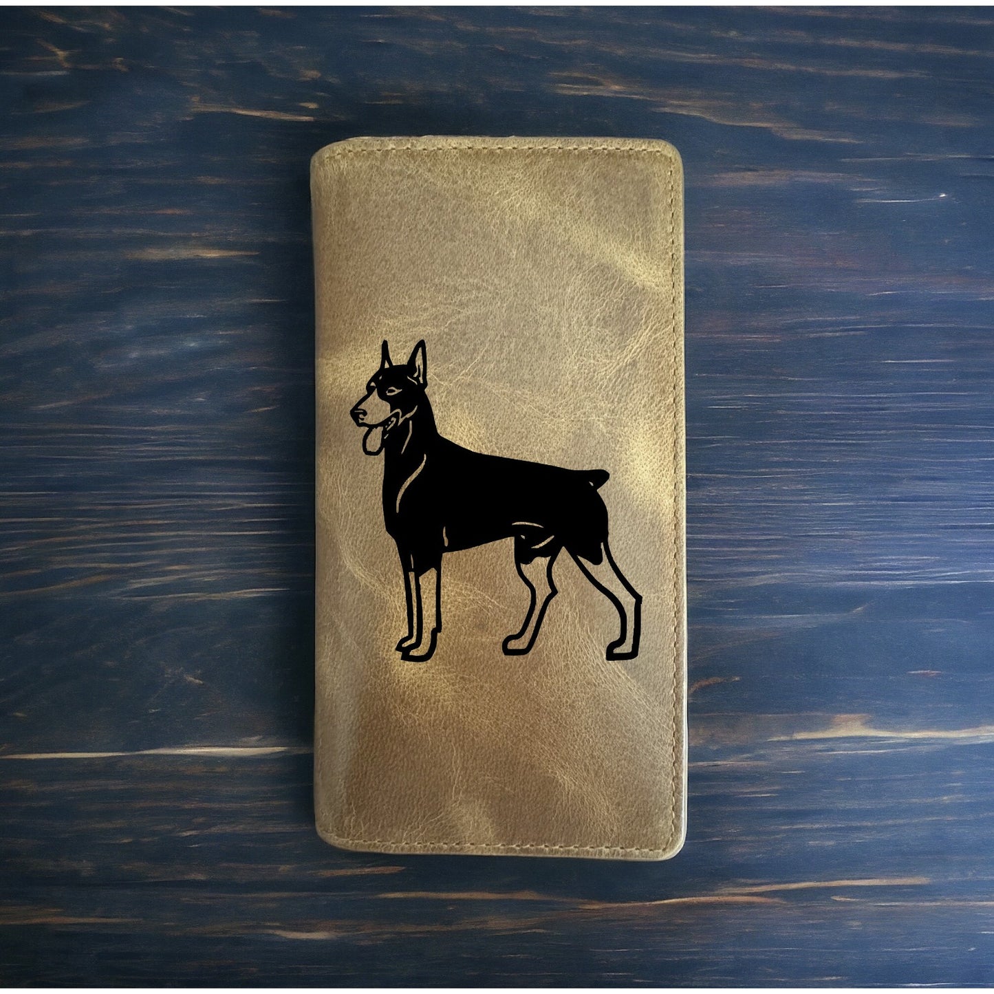 Doberman Rodeo Wallet Cowboy Western Buffalo Leather Premium Animal Dog Pet NEW