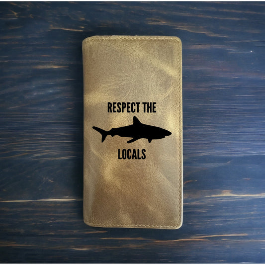 Respect Locals Rodeo Wallet Cowboy Western Buffalo Leather Premium Shark NEW