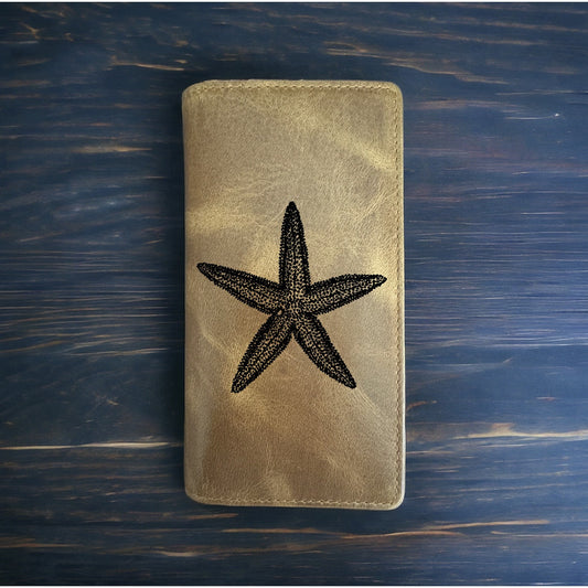 Starfish Rodeo Wallet Cowboy Western Buffalo Leather Premium Beach Ocean NEW