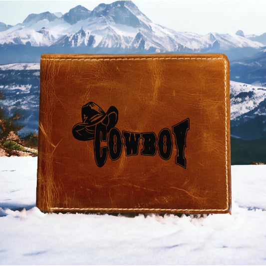 Cowboy Leather Wallet Bifold Premium Quality Buffalo Western Country NEW