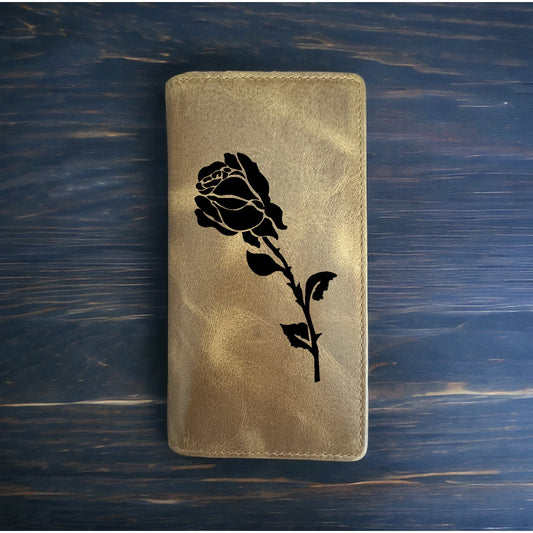 Rose Rodeo Wallet Cowboy Western Buffalo Leather Premium Floral Flower NEW