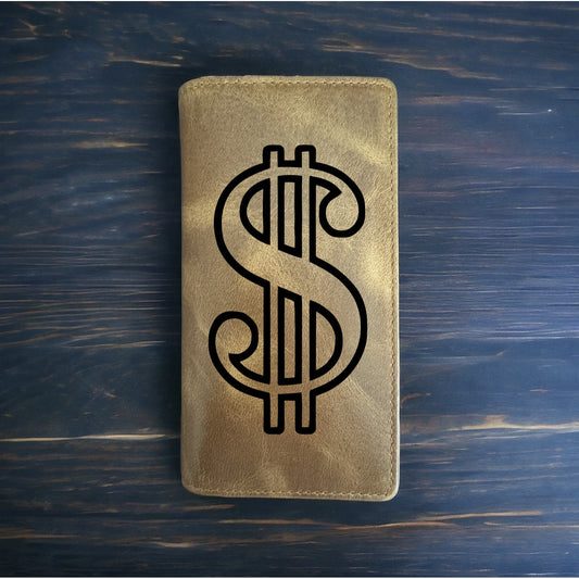 Dollar Sign Rodeo Wallet Cowboy Western Buffalo Leather Premium Money Cash NEW