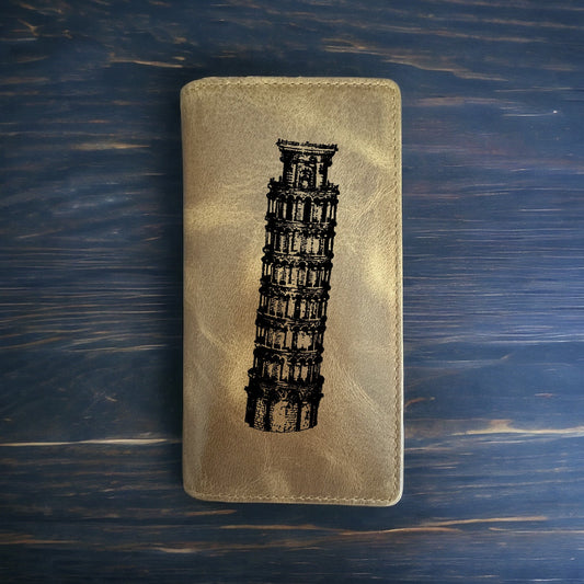 Leaning Tower Rodeo Wallet Cowboy Western Buffalo Leather Premium Italy Pisa NEW