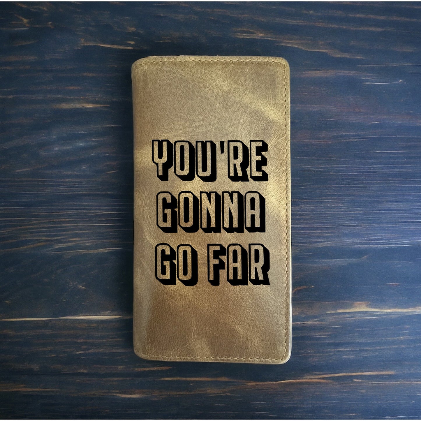 Gonna Go Far Rodeo Wallet Cowboy Western Buffalo Leather Premium Quote Gift NEW