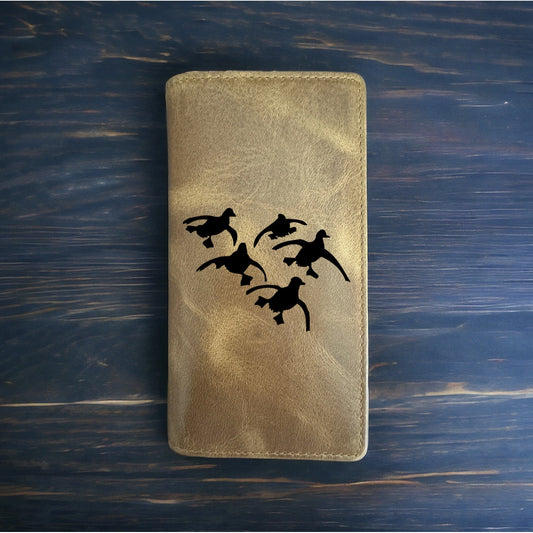 Ducks Flying Rodeo Wallet Cowboy Western Buffalo Leather Premium Animal Wild NEW