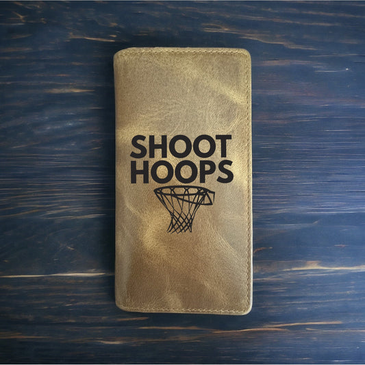 Shoot Hoops Rodeo Wallet Cowboy Western Buffalo Leather Premium Basketball NEW