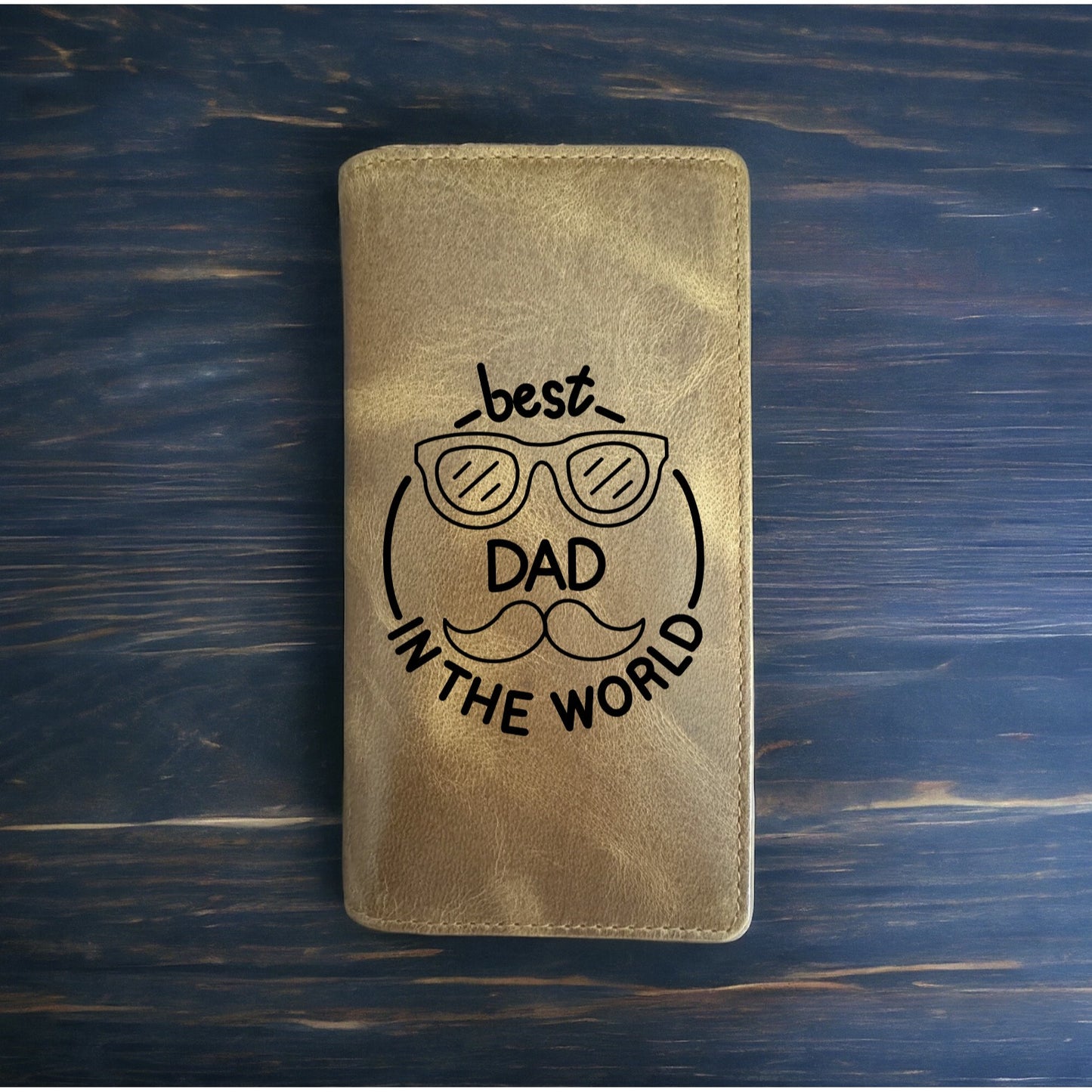 Best Dad Rodeo Wallet Cowboy Western Buffalo Leather Premium Quote Glasses NEW