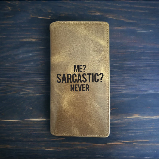 Me Sarcastic Rodeo Wallet Cowboy Western Buffalo Leather Premium Quote Funny NEW