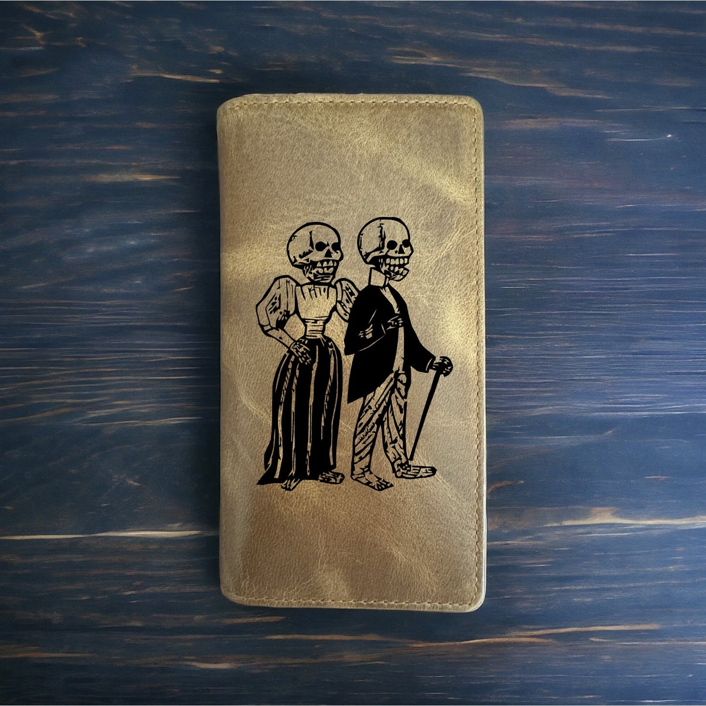 Skeleton Couple Rodeo Wallet Cowboy Western Buffalo Leather Premium Fancy NEW