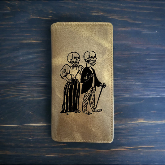 Skeleton Couple Rodeo Wallet Cowboy Western Buffalo Leather Premium Fancy NEW