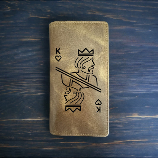 King of Hearts Rodeo Wallet Cowboy Western Buffalo Leather Premium Game Card NEW