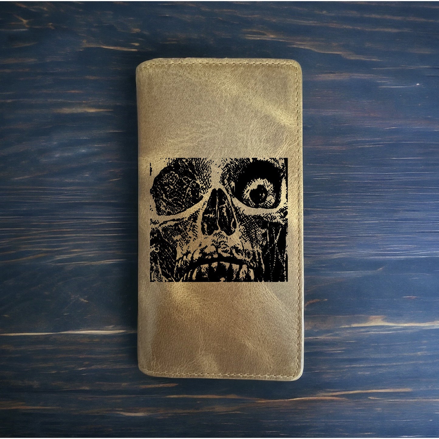 Skull Rodeo Wallet Cowboy Western Buffalo Leather Premium Horror Scary NEW