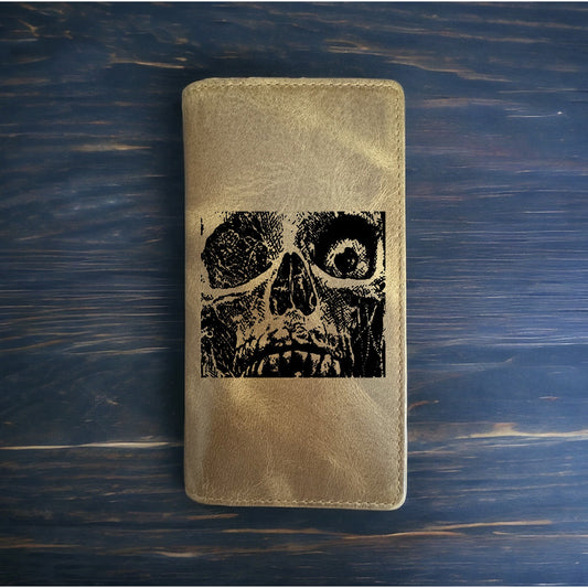 Skull Rodeo Wallet Cowboy Western Buffalo Leather Premium Horror Scary NEW