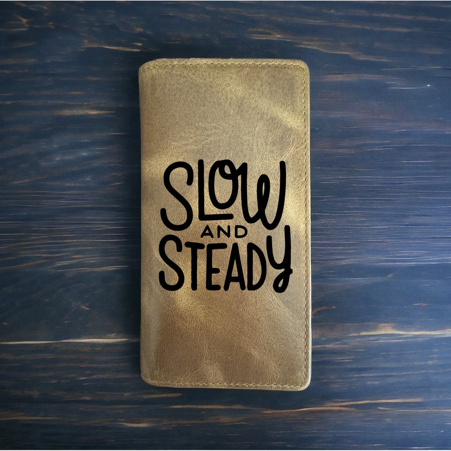 Slow and Steady Rodeo Wallet Cowboy Western Buffalo Leather Premium Quote NEW