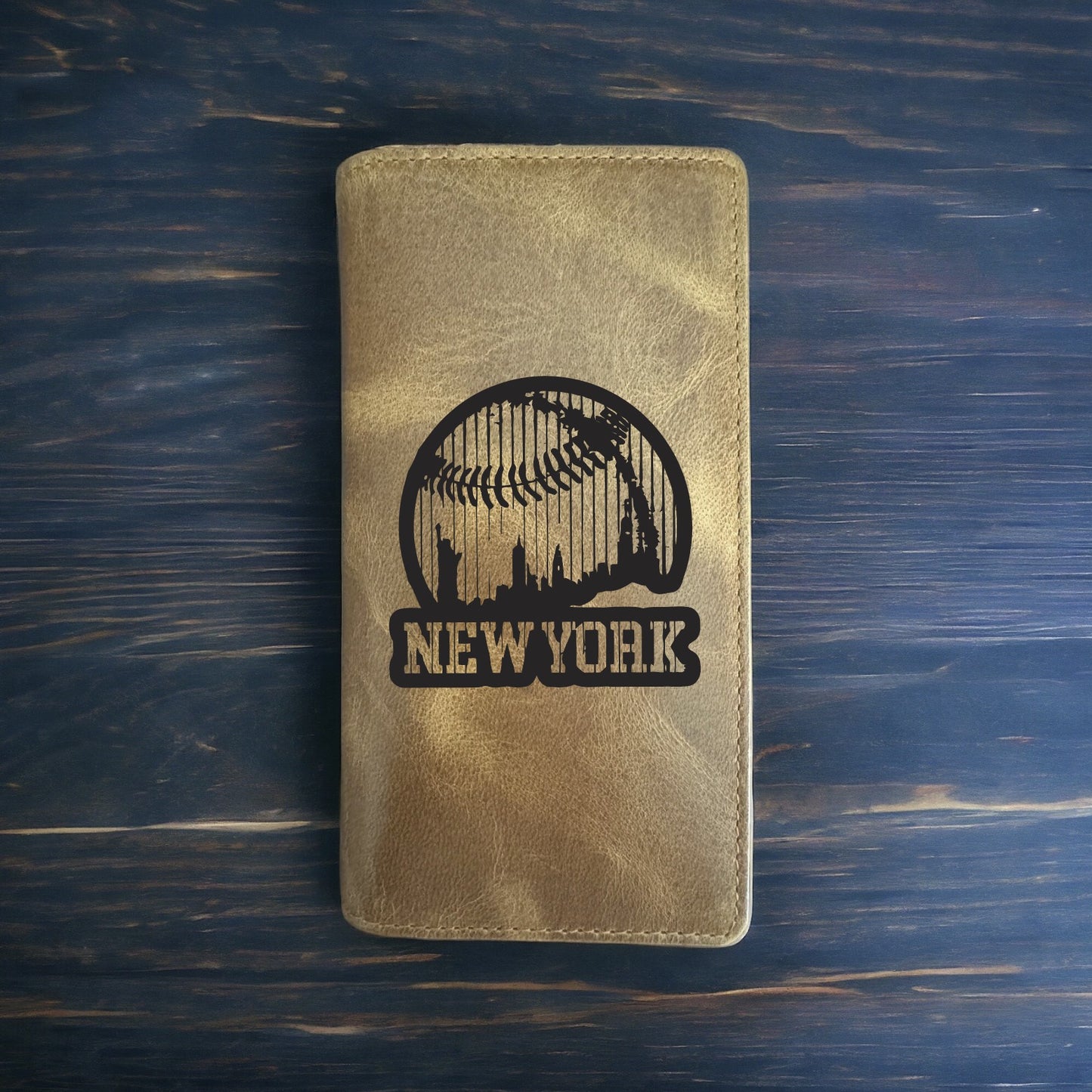 New York Baseball Rodeo Wallet Cowboy Western Buffalo Leather Premium Sport NEW