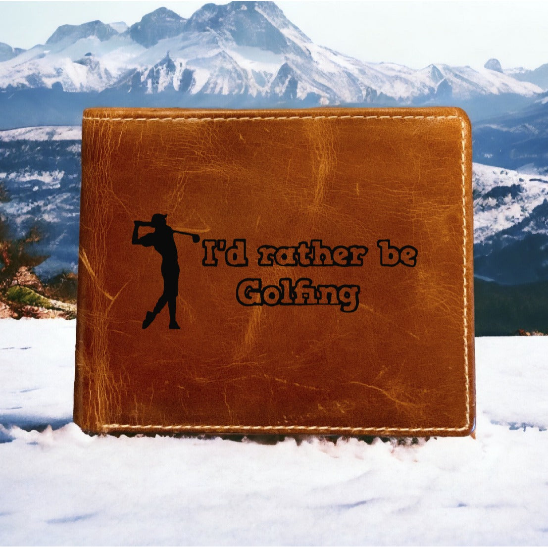 Golfing Leather Wallet Bifold Premium Quality Buffalo Quote Funny Sports NEW