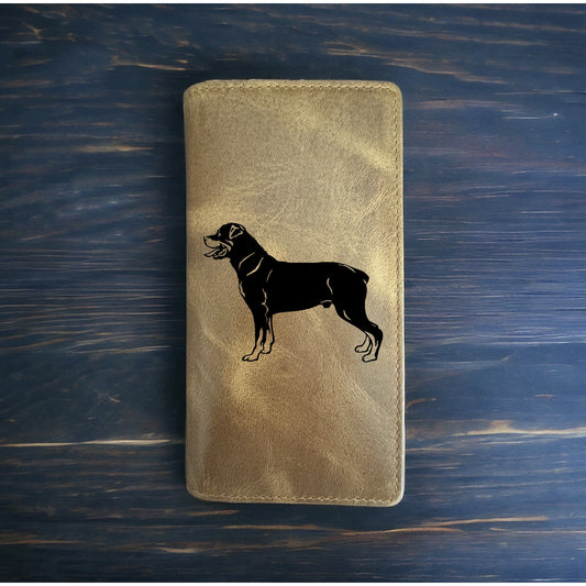 Rottweiler Rodeo Wallet Cowboy Western Buffalo Leather Premium Dog Pet Guard NEW