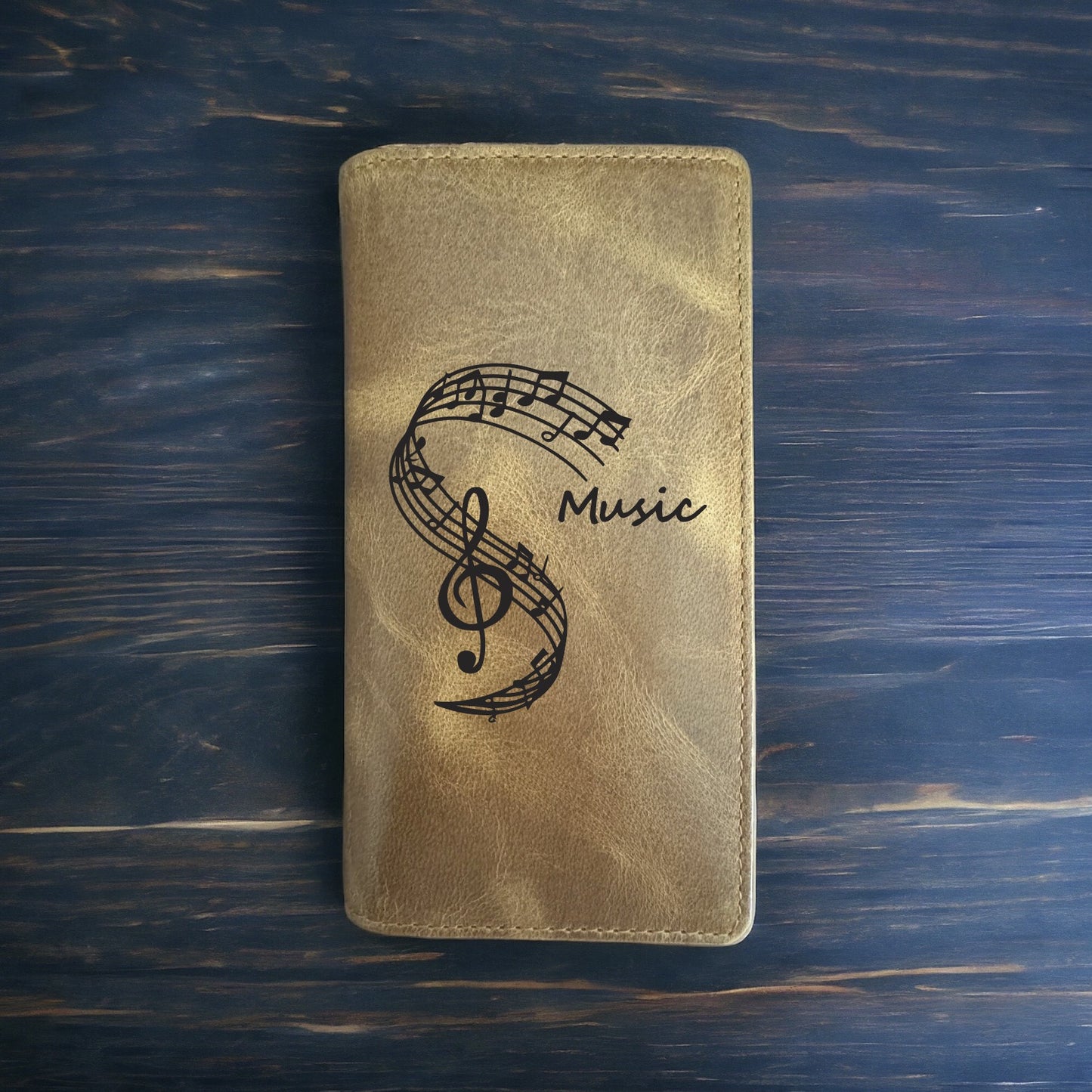 Music Notes Rodeo Wallet Cowboy Western Buffalo Leather Premium Song Band NEW