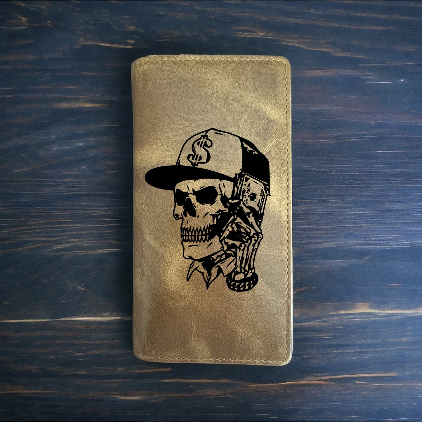 Money Calling Rodeo Wallet Cowboy Western Buffalo Leather Premium Skull NEW